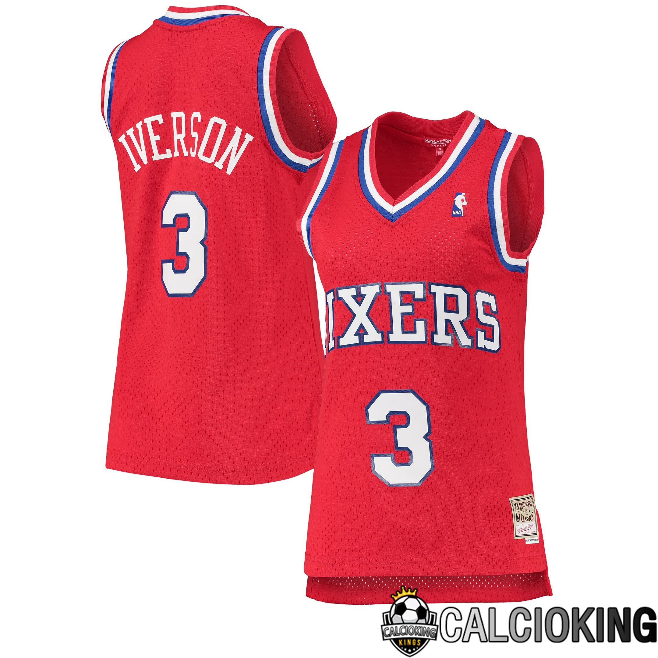 Maglia Mitchell & Ness Allen Iverson Philadelphia 76ers Rossa 2002/03 Hardwood Classics Swingman Da Donna