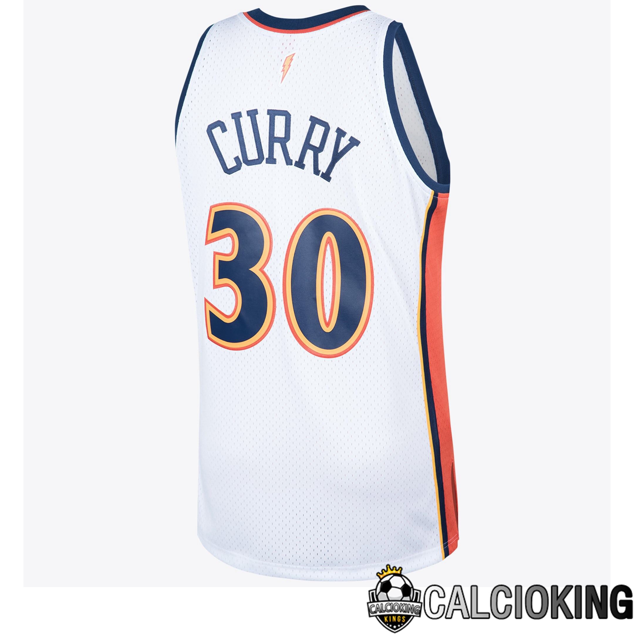 Maglia Golden State Warriors 2009 Steph Curry Hardwood Classics Home Swingman Di Mitchell & Ness - Bianco - Uomo