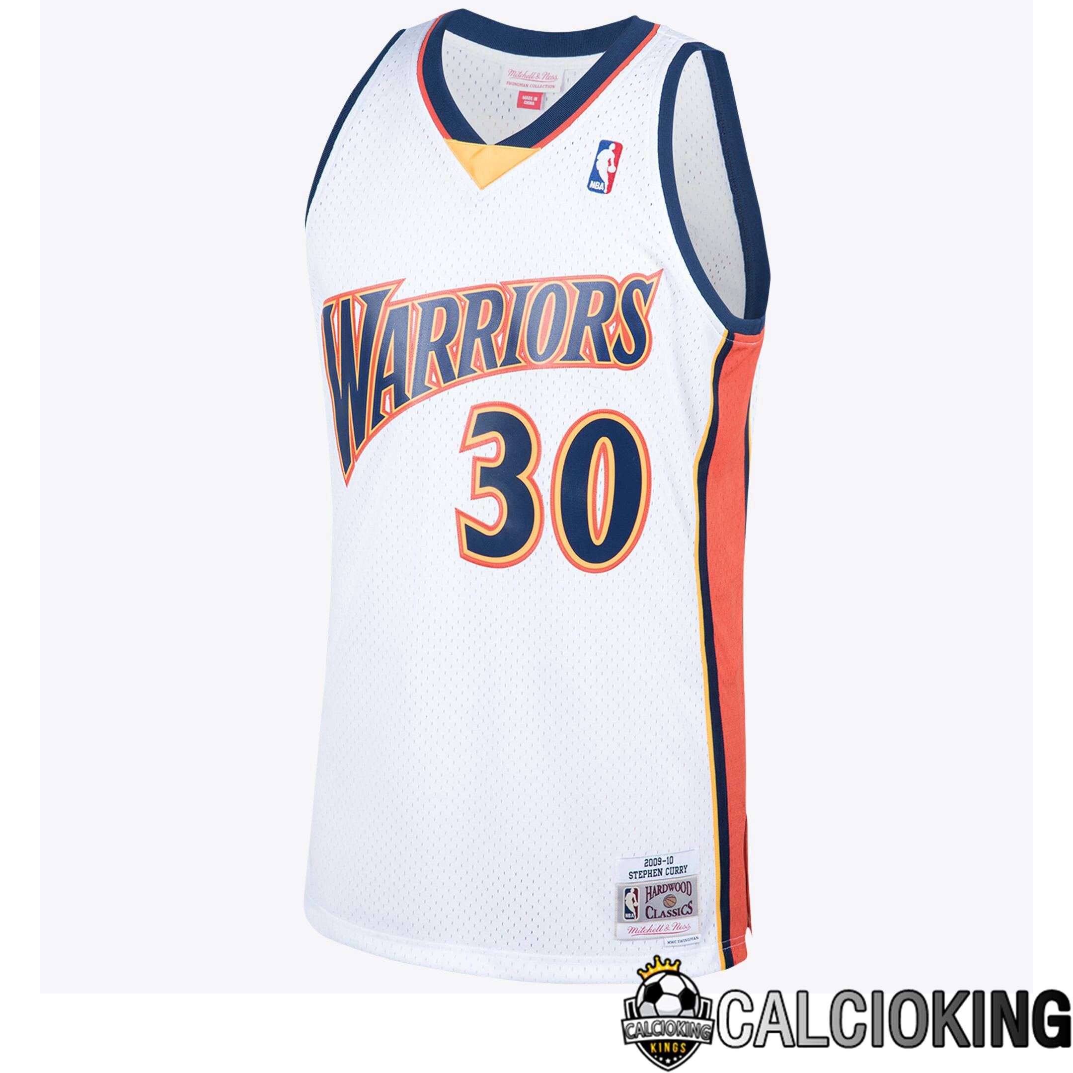 Maglia Golden State Warriors 2009 Steph Curry Hardwood Classics Home Swingman Di Mitchell & Ness - Bianco - Uomo