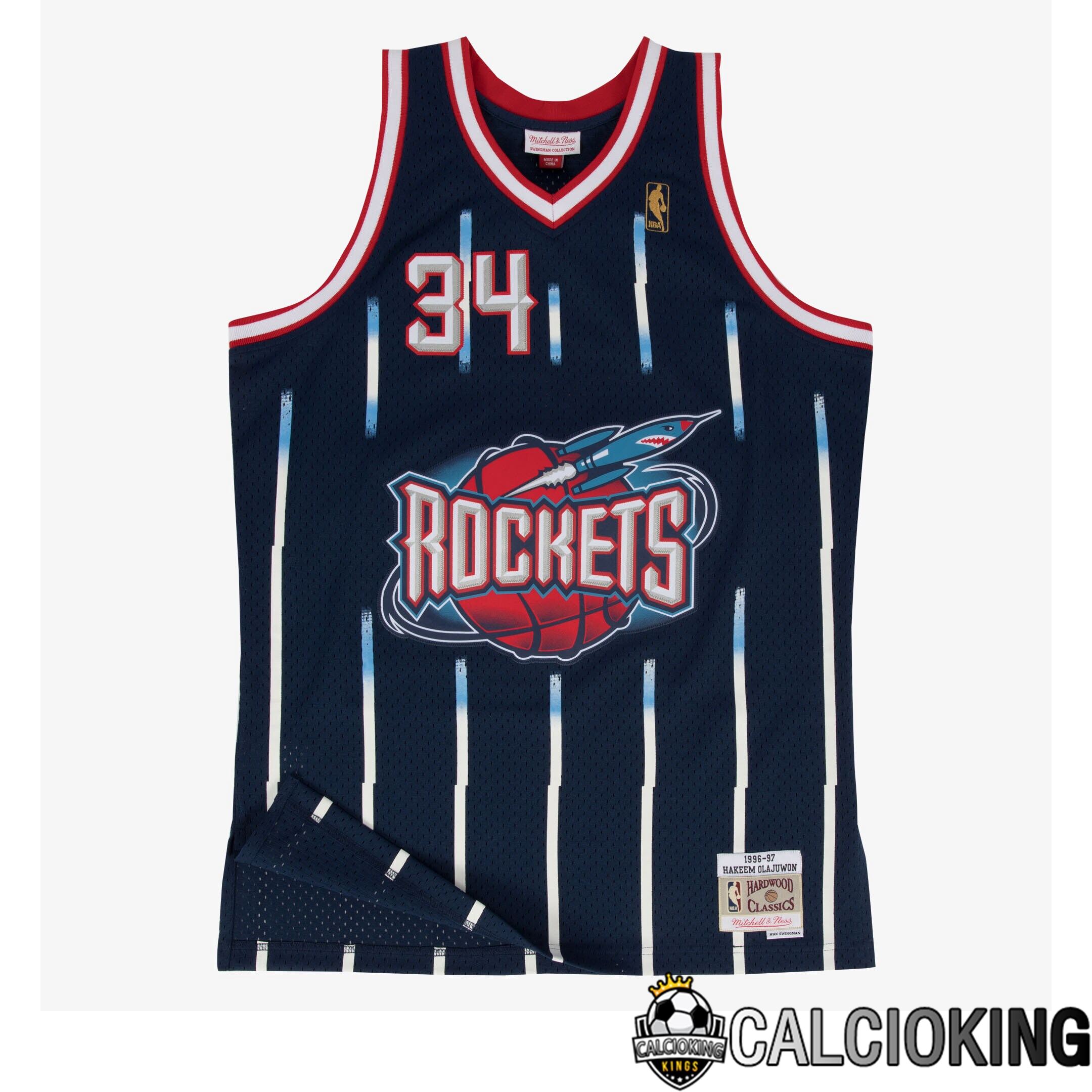 Maglia Swingman Mitchell & Ness Degli Houston Rockets, Hakeem Olajuwon, 1996-97
