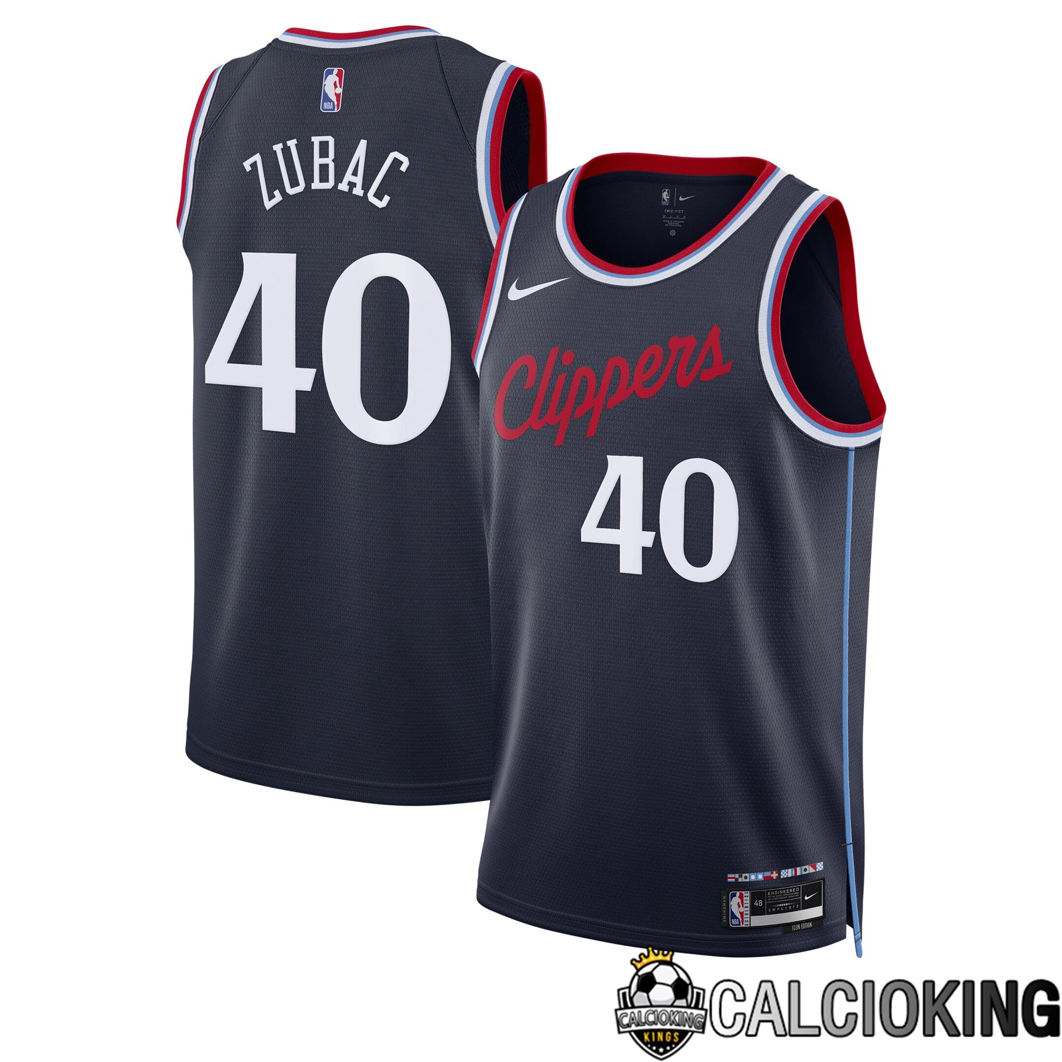 Maglia La Clippers Nike Icon Edition Swingman - Blu Scuro - Ivica Zubac - Unisex