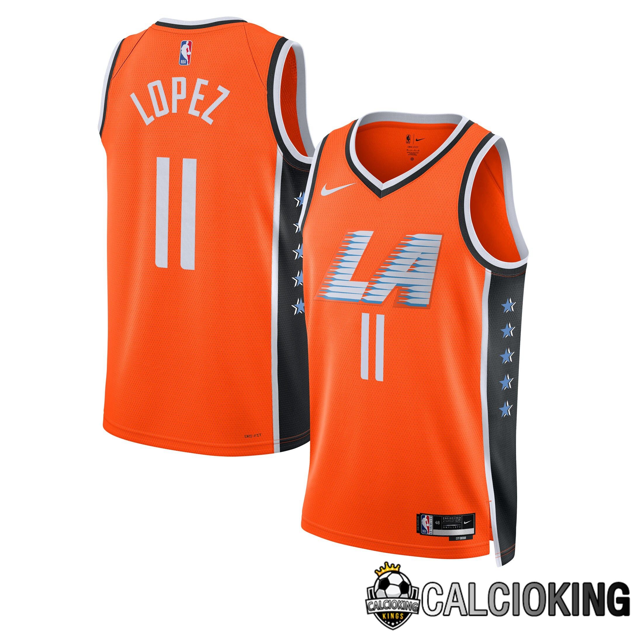 Maglia La Clippers Nike 2025/26 City Edition Swingman - Arancione - Brook Lopez - Unisex