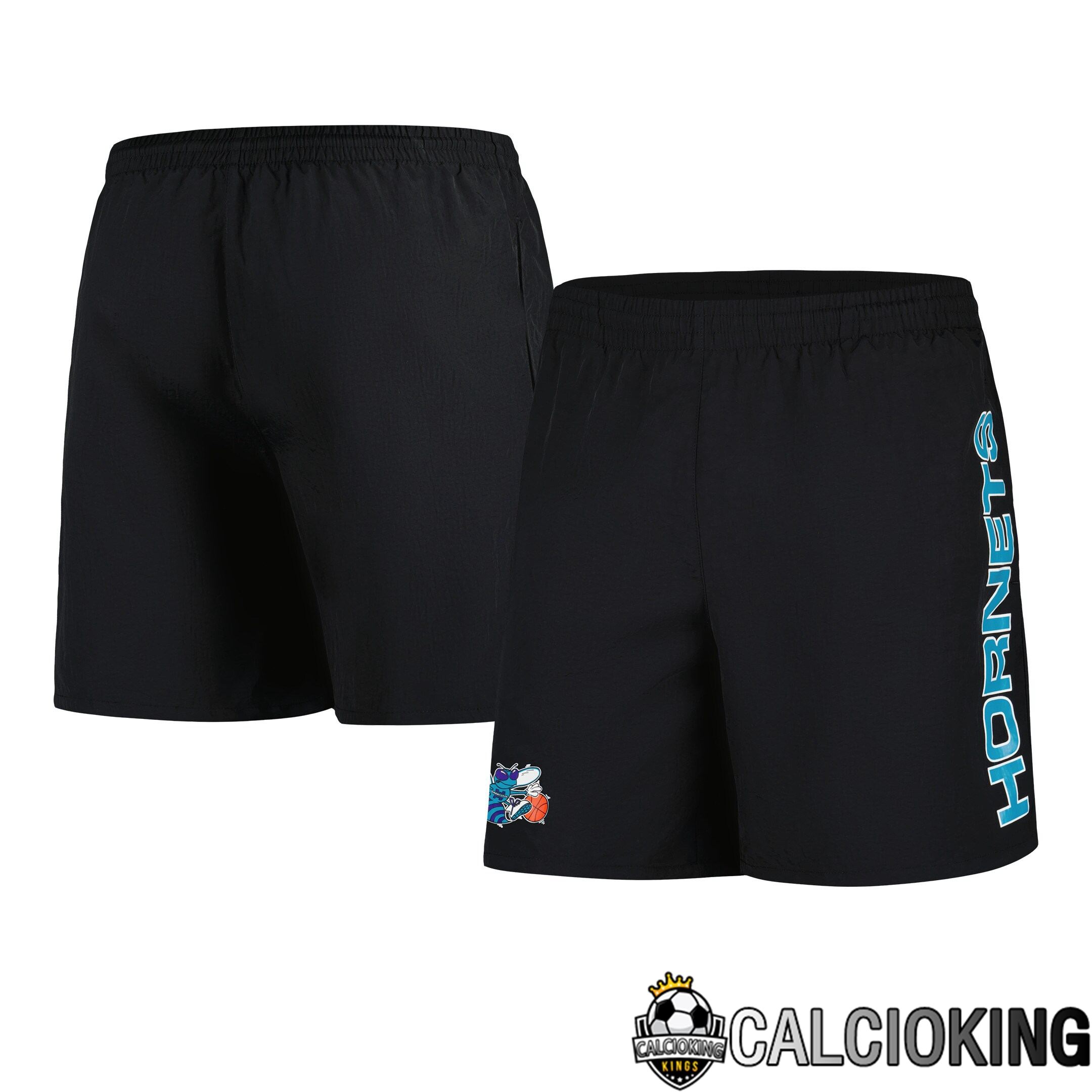 Pantaloncini Da Uomo Mitchell & Ness Neri Charlotte Hornets Hardwood Classics 1989-2002 Logo Heritage Ritorno Al Passato