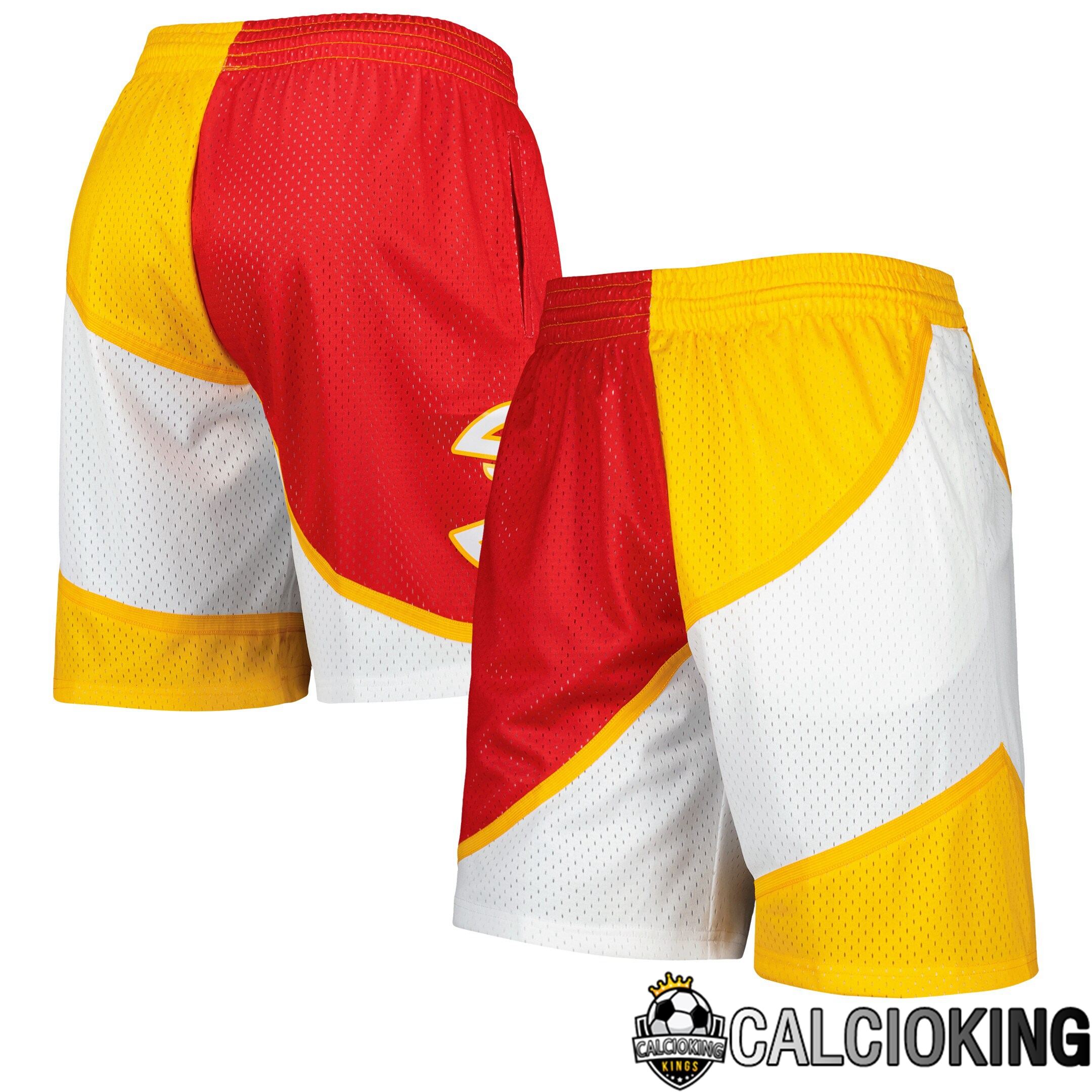 Pantaloncini Da Uomo Mitchell & Ness Rosso/Giallo Atlanta Hawks Hardwood Classics 1986 Swingman Divisi