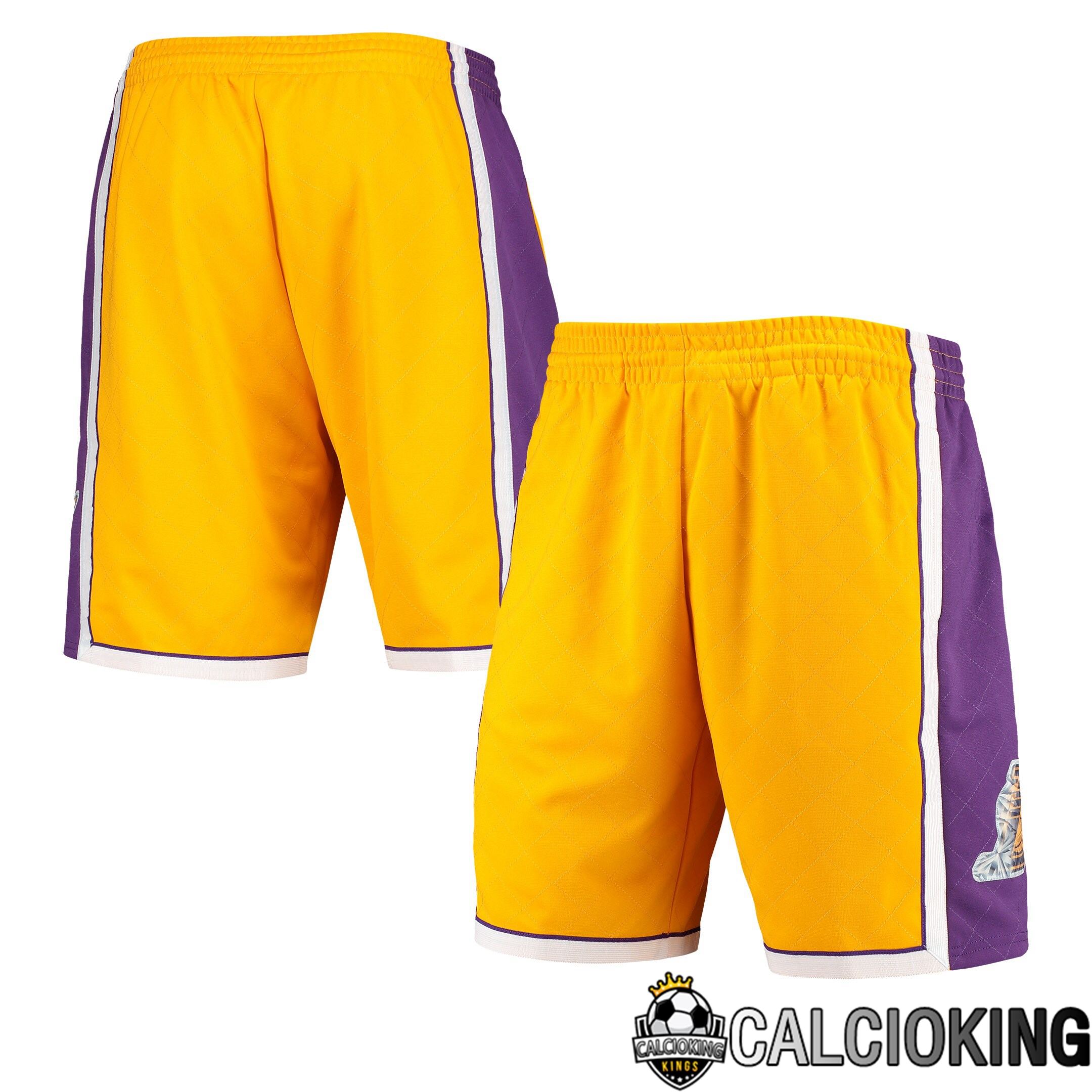 Pantaloncini Swingman Da Uomo Mitchell & Ness Gold Los Angeles Laker 2009 Hardwood Classics 75th Anniversary