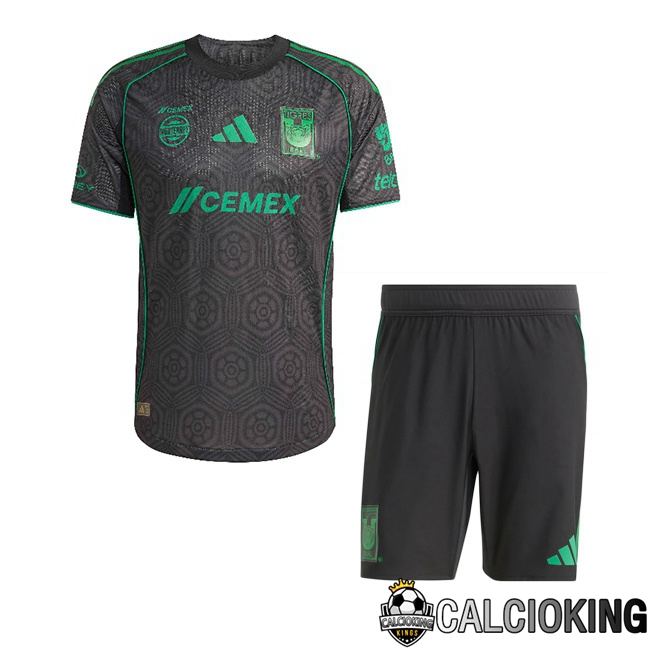 Maglie Calcio Tigres UANL Bambino Terza Nero 2025/2026