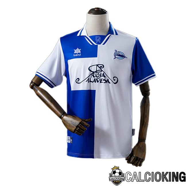 Maglie Calcio Deportivo Alaves Retro Prima Bianco Blu 2000-2001