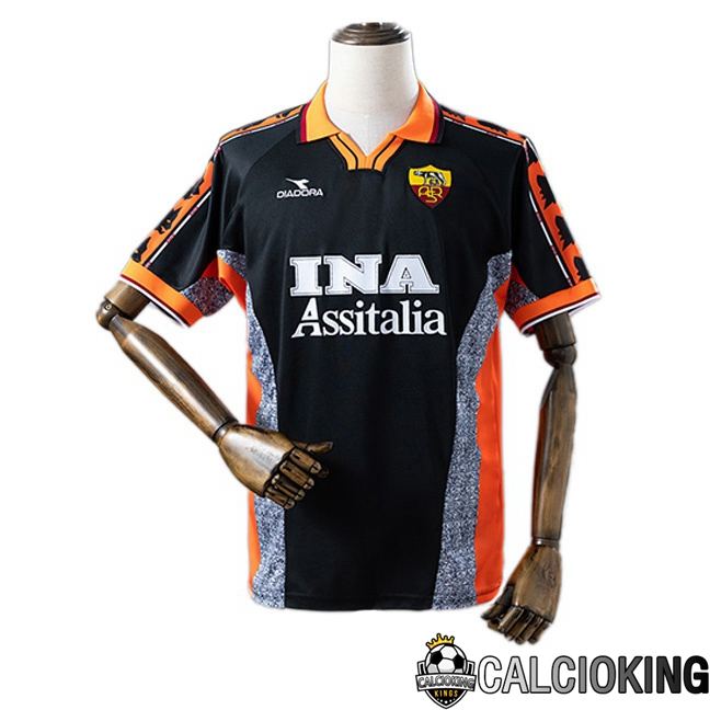 Comprare Maglia Calcio 2025 2026 2027 Personalizzazione,Tuta Da Calcio,Maglie De Calcio Retro Online | Maglie Calcio AS Roma Retro Terza Nero 1998-1999