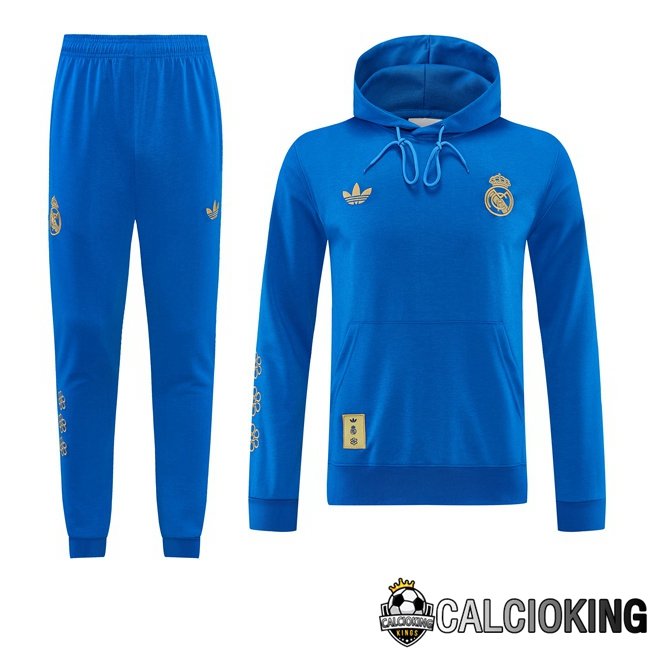 Comprare Maglia Calcio 2025 2026 2027 Personalizzazione,Tuta Da Calcio,Maglie De Calcio Retro Online | Tuta Calcio - Felpa Con Cappuccio Real Madrid Blu 2026/2027