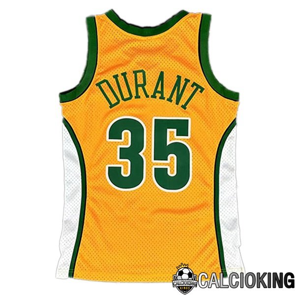 Maglia NBA Oklahoma City Thunder (Kevin Durant 35) Retro Giallo 2007-2008
