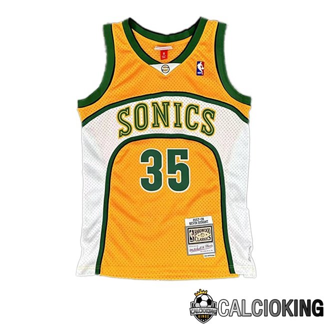 Maglia NBA Oklahoma City Thunder (Kevin Durant 35) Retro Giallo 2007-2008