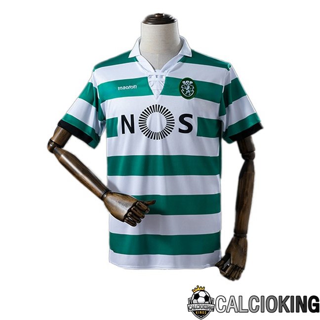 Maglie Calcio Sporting CP Retro Prima Verde Bianco 2018-2019