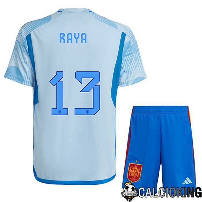 Maglia Calcio Spagna (RAYA 13) Bambino Seconda Blu Bianco 2023/2023