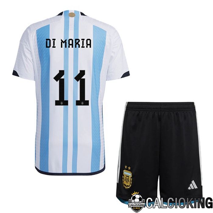 Maglia Calcio Argentina (DI MARIA 11) Bambino Prima Blu Bianco 2023/2023