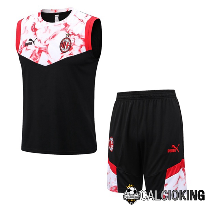Comprare Maglia Calcio 2024 2025 2026 Personalizzazione,Tuta Da Calcio,Maglie De Calcio Retro Online | Canotta De Calcio AC Milan + Pantaloncini Nero Bianco 2022/2023