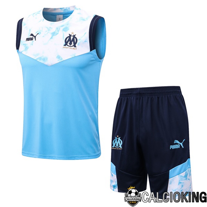 Comprare Maglia Calcio 2024 2025 2026 Personalizzazione,Tuta Da Calcio,Maglie De Calcio Retro Online | Canotta De Calcio Marsiglia OM + Pantaloncini Blu Bianco 2022/2023