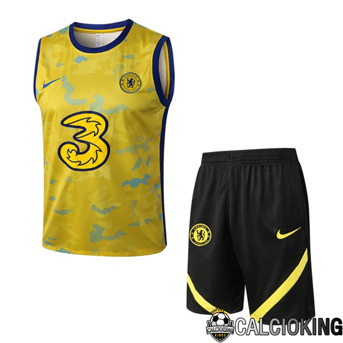Comprare Maglia Calcio 2024 2025 2026 Personalizzazione,Tuta Da Calcio,Maglie De Calcio Retro Online | Canotta De Calcio FC Chelsea + Pantaloncini Giallo 2022/2023