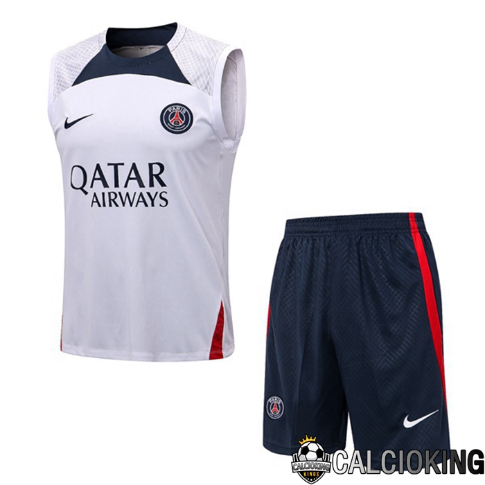 Comprare Maglia Calcio 2024 2025 2026 Personalizzazione,Tuta Da Calcio,Maglie De Calcio Retro Online | Canotta De Calcio Paris PSG + Pantaloncini Bianco 2022/2023