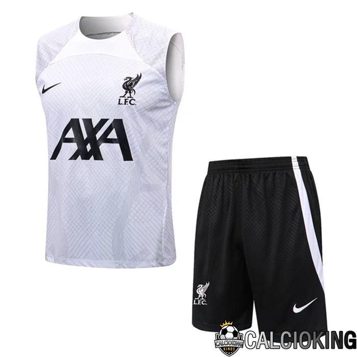 Comprare Maglia Calcio 2024 2025 2026 Personalizzazione,Tuta Da Calcio,Maglie De Calcio Retro Online | Canotta De Calcio FC Liverpool + Pantaloncini Bianco 2022/2023