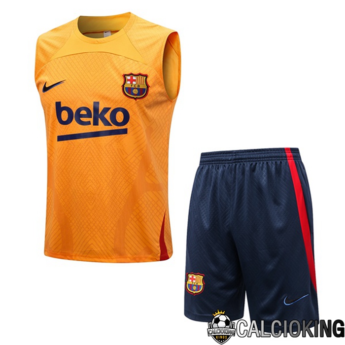 Comprare Maglia Calcio 2024 2025 2026 Personalizzazione,Tuta Da Calcio,Maglie De Calcio Retro Online | Canotta De Calcio FC Barcellona + Pantaloncini Arancia 2022/2023