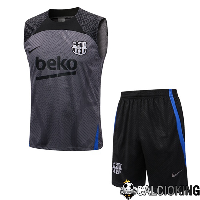 Comprare Maglia Calcio 2024 2025 2026 Personalizzazione,Tuta Da Calcio,Maglie De Calcio Retro Online | Canotta De Calcio FC Barcellona + Pantaloncini Grigio 2022/2023