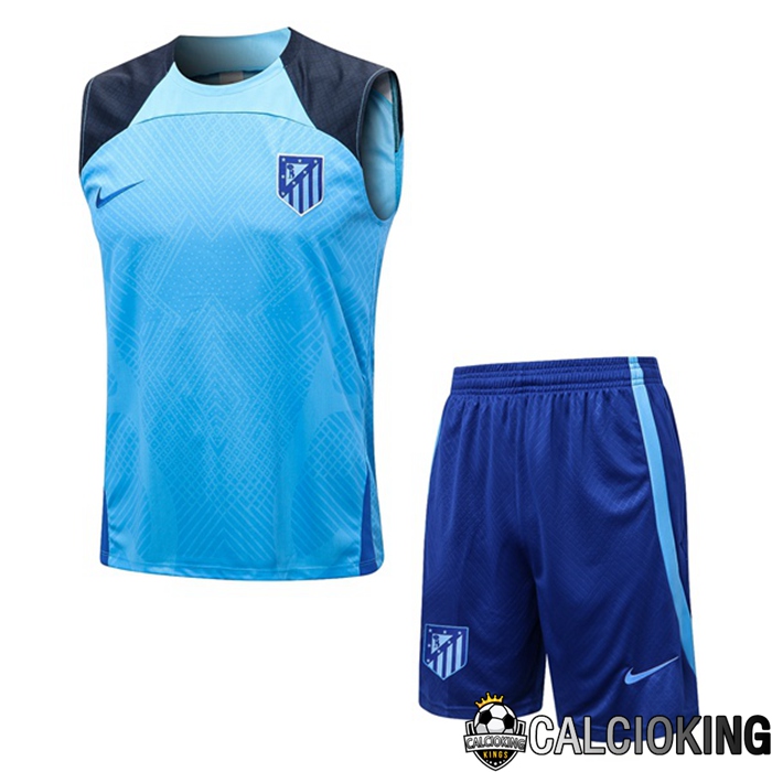 Comprare Maglia Calcio 2024 2025 2026 Personalizzazione,Tuta Da Calcio,Maglie De Calcio Retro Online | Canotta De Calcio Atletico Madrid + Pantaloncini Blu 2022/2023