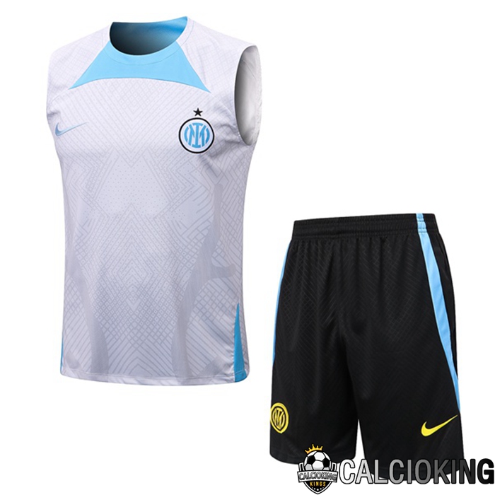 Comprare Maglia Calcio 2024 2025 2026 Personalizzazione,Tuta Da Calcio,Maglie De Calcio Retro Online | Canotta De Calcio Inter Milan + Pantaloncini Bianco 2022/2023