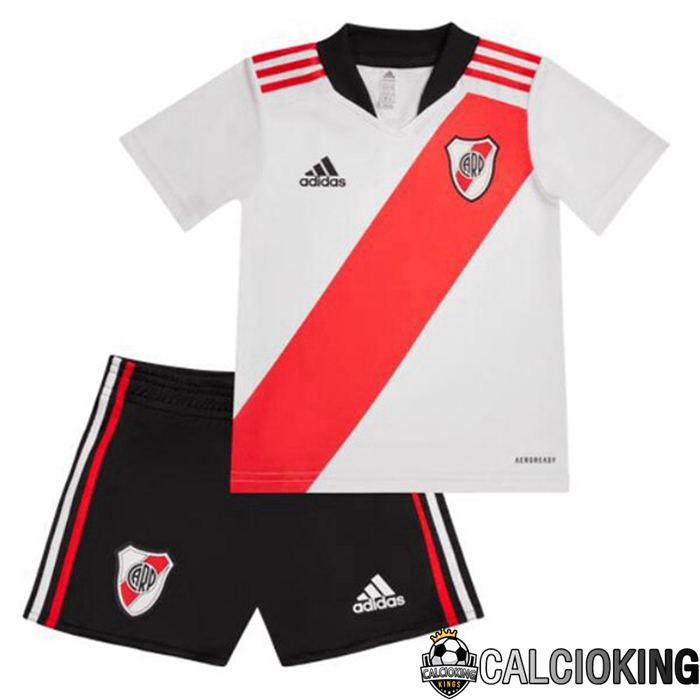 Maglia Calcio River Plate Bambino Prima Bianco Rosso 2022/2023