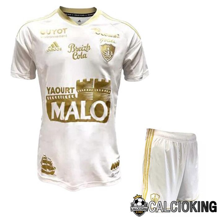Maglia Calcio Stade Brestois Bambino Seconda Bianco 2022/2023
