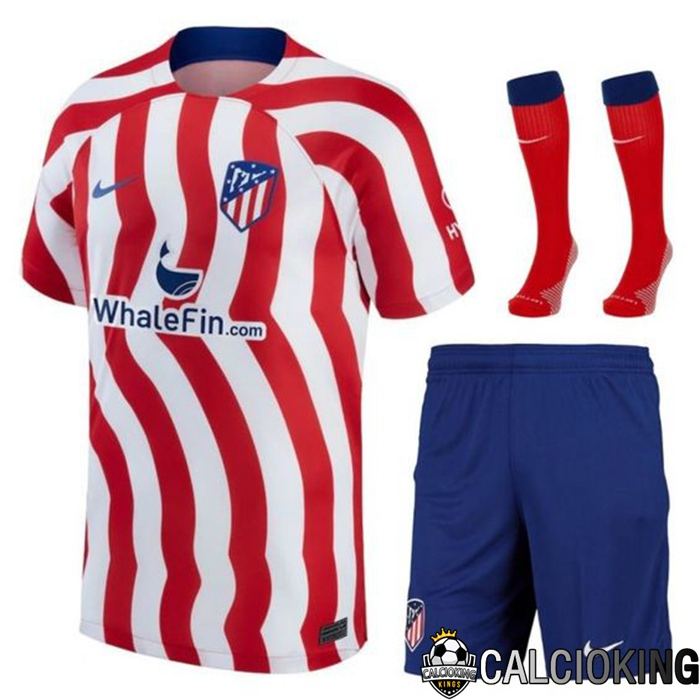 Insieme Maglia Calcio Atletico Madrid Prima (Pantaloncini + Calzini) 2022/2023