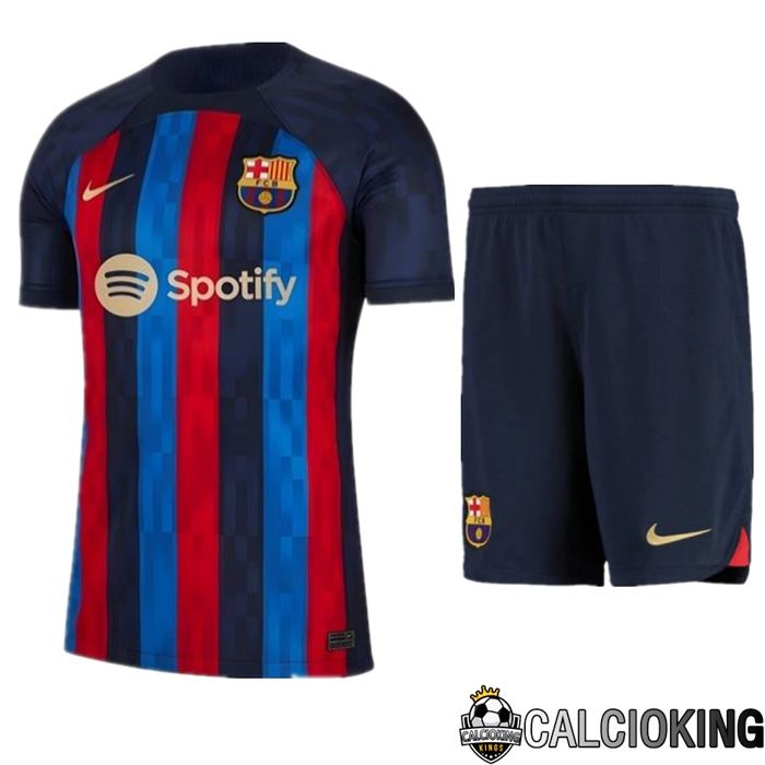 Insieme Maglia Calcio FC Barcellona Prima + Pantaloncini Blu 2022/2023