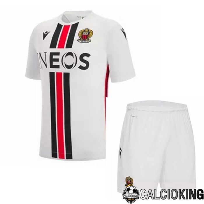 Maglia Calcio OGC Nice Bambino Seconda Bianco 2022/2023