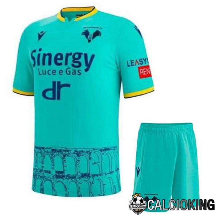 Maglia Calcio Hellas Verona Bambino Terza Verde 2022/2023