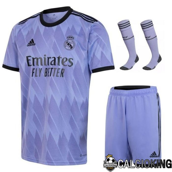 Insieme Maglia Calcio Real Madrid Seconda (Pantaloncini + Calzini) 2022/2023