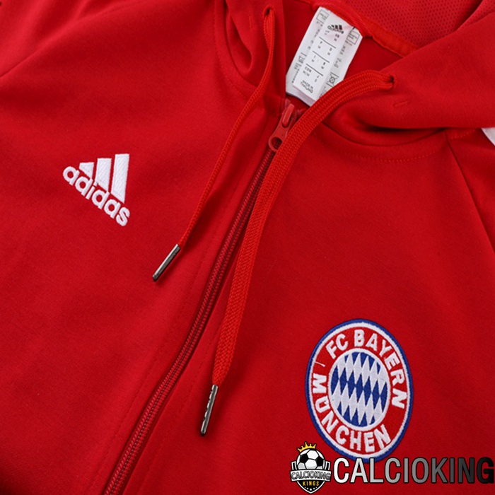 Insieme Giacca Con Cappuccio Tuta Bayern Monaco Rosso 2023/2024