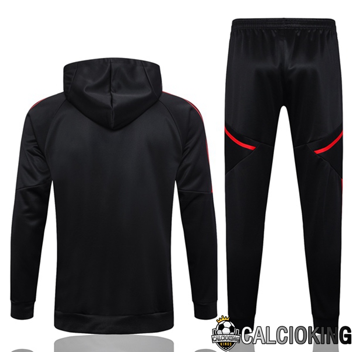 Insieme Giacca Con Cappuccio Tuta Bayern Monaco Nero 2023/2024