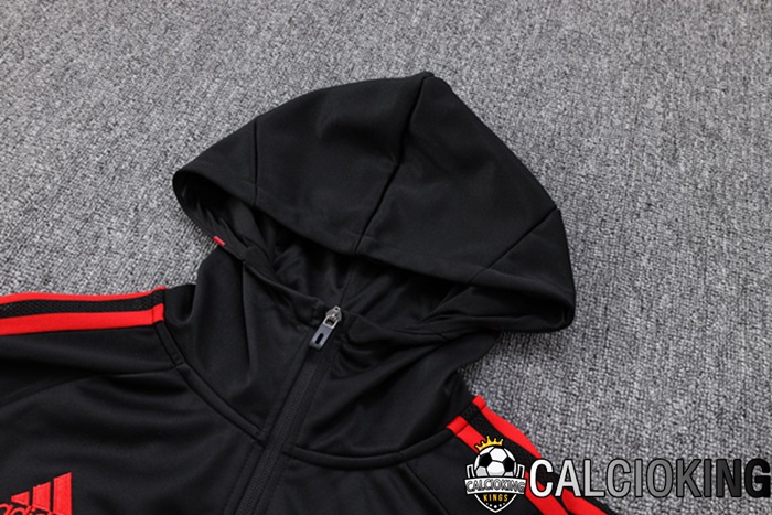 Insieme Giacca Con Cappuccio Tuta Bayern Monaco Nero 2023/2024