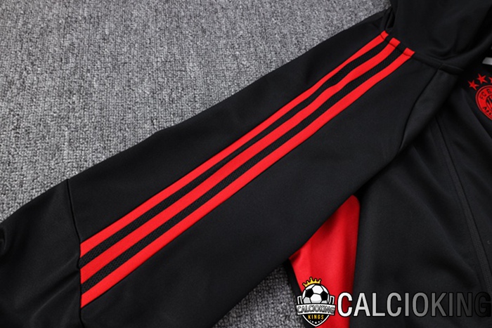 Insieme Giacca Con Cappuccio Tuta Bayern Monaco Nero 2023/2024