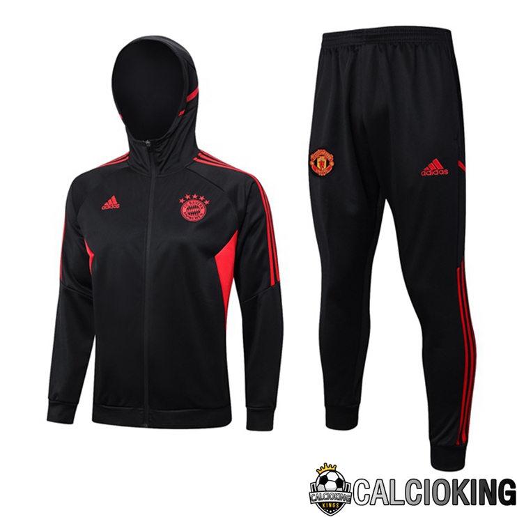 Comprare Maglia Calcio 2024 2025 2026 Personalizzazione,Tuta Da Calcio,Maglie De Calcio Retro Online | Insieme Giacca Con Cappuccio Tuta Bayern Monaco Nero 2023/2024