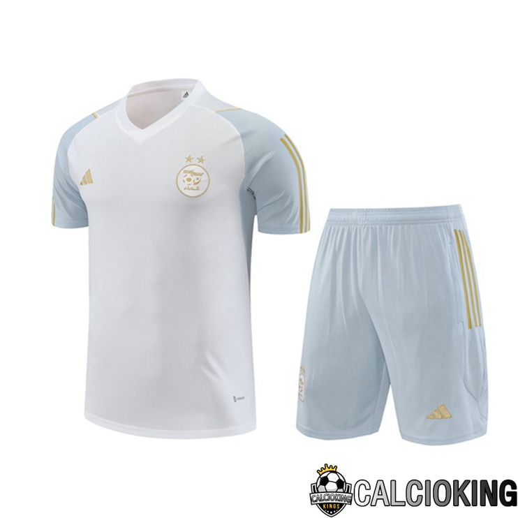 Comprare Maglia Calcio 2024 2025 2026 Personalizzazione,Tuta Da Calcio,Maglie De Calcio Retro Online | T Shirt Allenamento Algeria + Pantaloncini Bianco 2023/2024