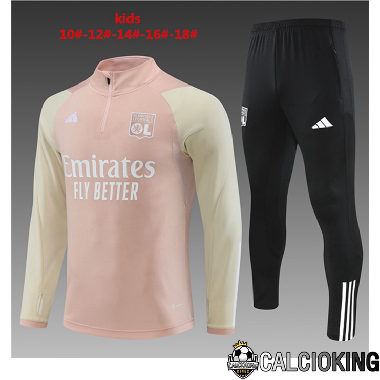 Insieme Tuta Calcio Lyon OL Bambino Rosa 2023/2024