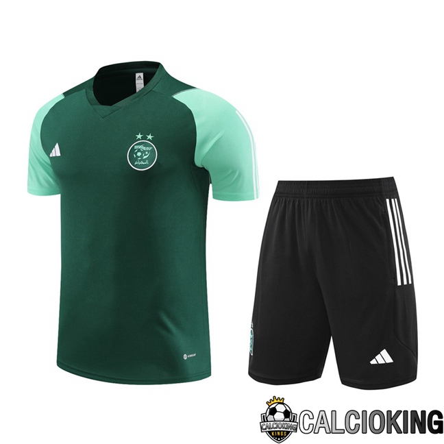 Comprare Maglia Calcio 2024 2025 2026 Personalizzazione,Tuta Da Calcio,Maglie De Calcio Retro Online | T Shirt Allenamento Algeria + Pantaloncini Verde 2023/2024