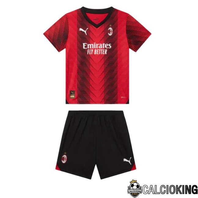 Comprare Maglia Calcio 2024 2025 2026 Personalizzazione,Tuta Da Calcio,Maglie De Calcio Retro Online | Maglia Calcio AC Milan Bambino Prima Rosso 2023/2024