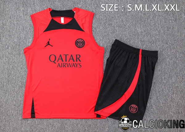 Canotta Calcio Paris PSG + Pantaloncini Rosso 2023/2024