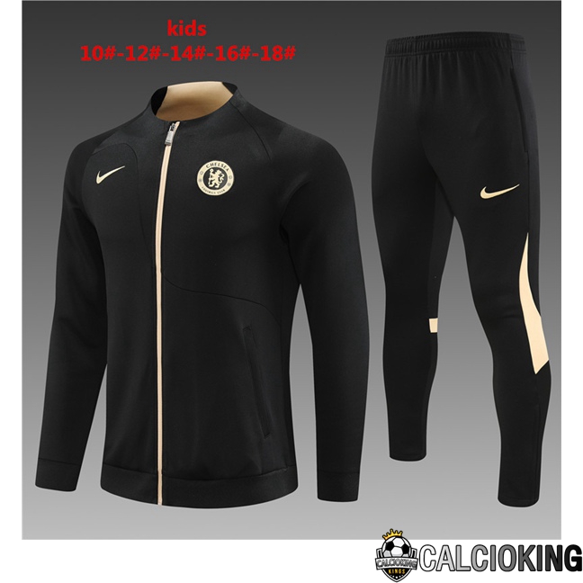 Comprare Maglia Calcio 2024 2025 2026 Personalizzazione,Tuta Da Calcio,Maglie De Calcio Retro Online | Insieme Tuta Calcio - Giacca FC Chelsea Bambino Nero 2023/2024