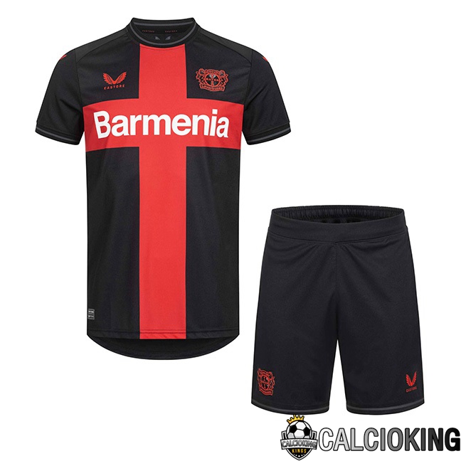 Comprare Maglia Calcio 2024 2025 2026 Personalizzazione,Tuta Da Calcio,Maglie De Calcio Retro Online | Maglie Calcio Bayer 04 Leverkusen Bambino Prima Nero Rosso 2023/2024