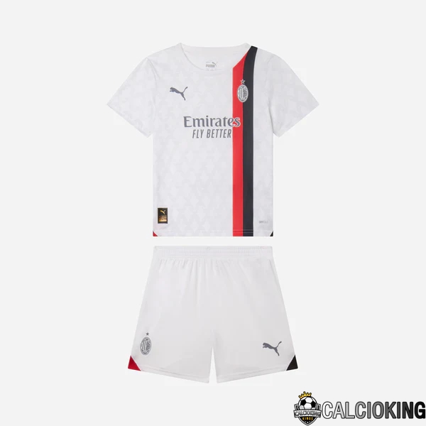 Comprare Maglia Calcio 2024 2025 2026 Personalizzazione,Tuta Da Calcio,Maglie De Calcio Retro Online | Maglie Calcio AC Milan Seconda Bambino Bianco 2023/2024
