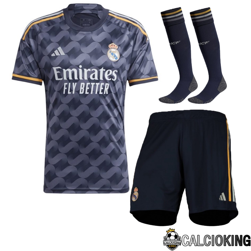 Insieme Maglie Calcio Real Madrid Seconda (Pantaloncini + Calzini) 2023/2024