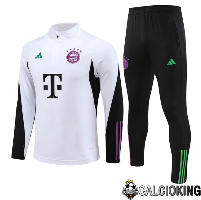 Comprare Maglia Calcio 2024 2025 2026 Personalizzazione,Tuta Da Calcio,Maglie De Calcio Retro Online | Insieme Tuta Calcio Bayern Monaco Bianco 2023/2024