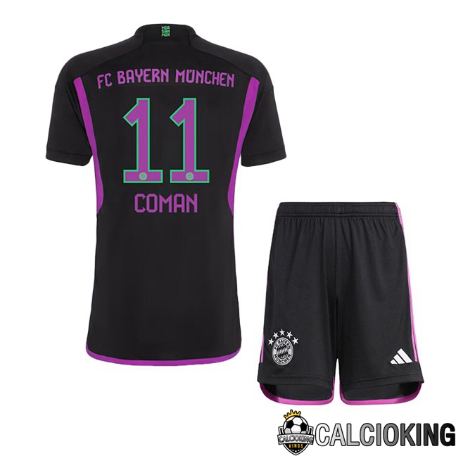 Comprare Maglia Calcio 2024 2025 2026 Personalizzazione,Tuta Da Calcio,Maglie De Calcio Retro Online | Maglie Calcio Bayern Monaco (Coman 11) Bambino Seconda Nero 2023/2024